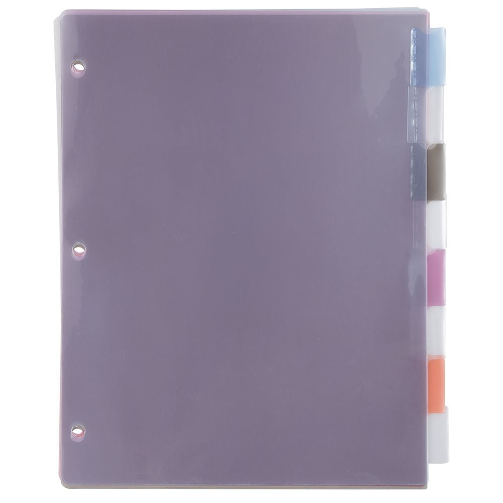 5/PK Mini-Size 5-Tab Poly Index Dividers with Pockets 
