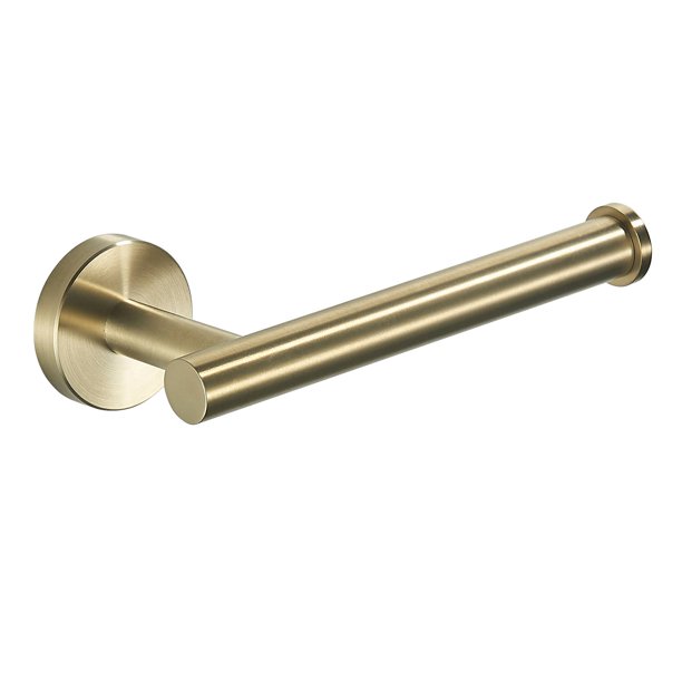 Single Arm Toilet Paper Holder Wall Mounted in Stainless Steel Gold