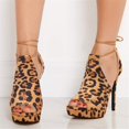 thumbnail image 3 of Sandalias de tacón con plataforma Fashare Leopard para mujer, talla 6, 3 of 5