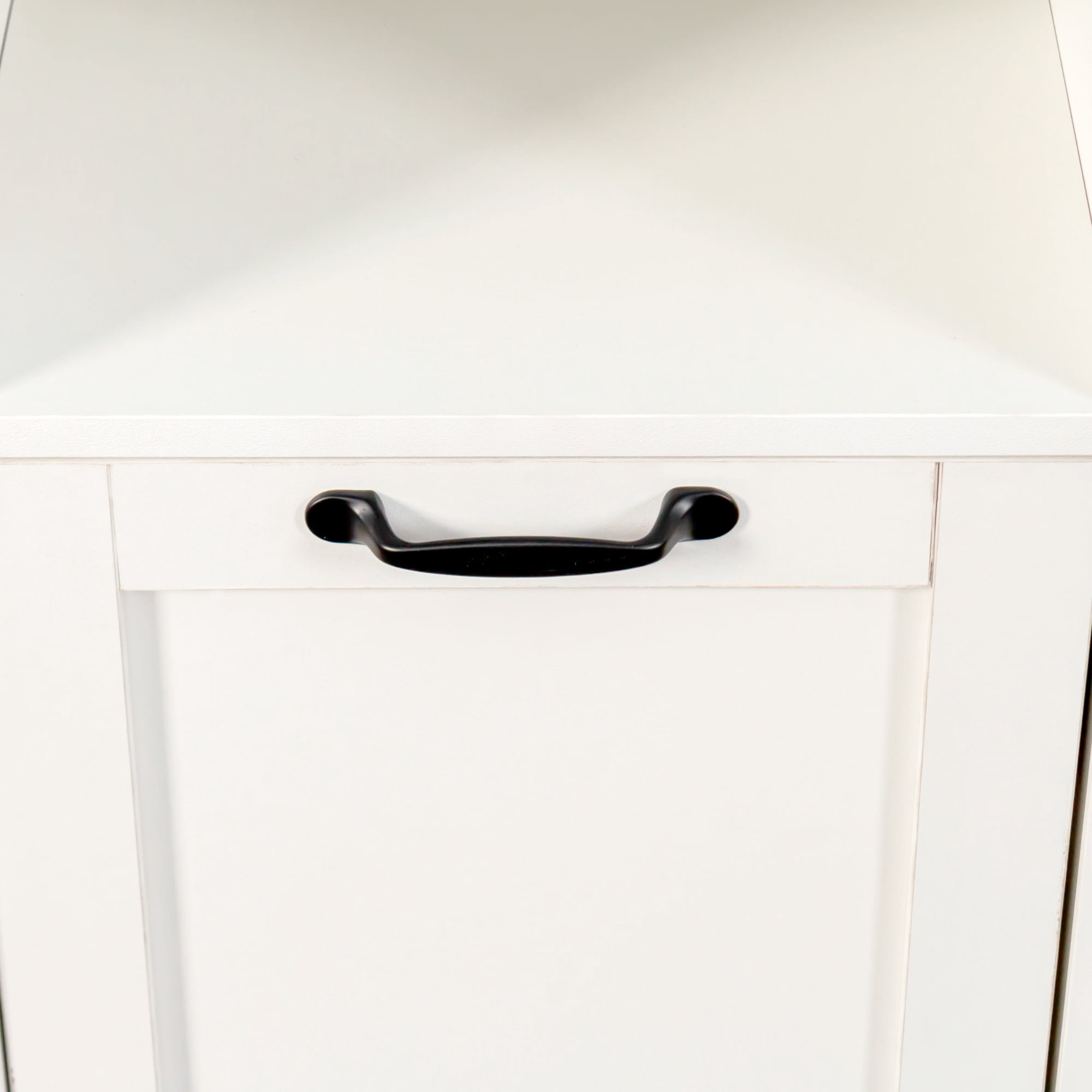 Wooden Laundry Hamper Cabinet with Divided Basket & Open Storage Shelf, Melamine Particle Board Dirty Clothes Organizer for Apartment Dorm Bathroom