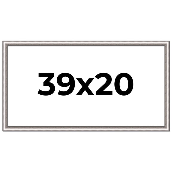 39x20 Frame Silver Real Wood Picture Frame Width 1.25 Inches | Interior Frame Depth 0.5 Inches |
