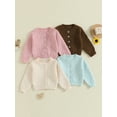 thumbnail image 3 of BemeyourBBs Kids Fall Knit Cardigan Long Sleeve Solid Button Down Sweater, 3 of 9