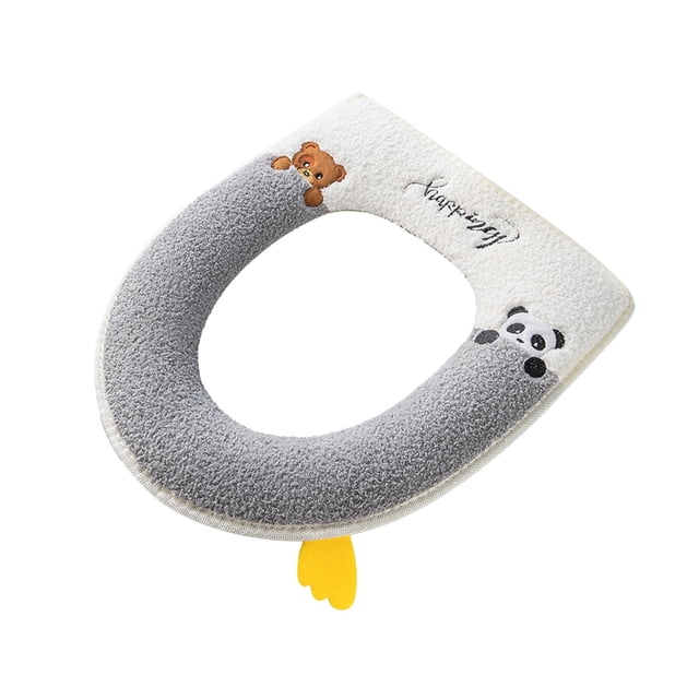 Cojín de asiento de inodoro grueso con asa de transporte, cobertura completa, cálido para el invierno, para el hogar, cojín de asiento de inodoro extraíble, funda para asiento de inodoro.