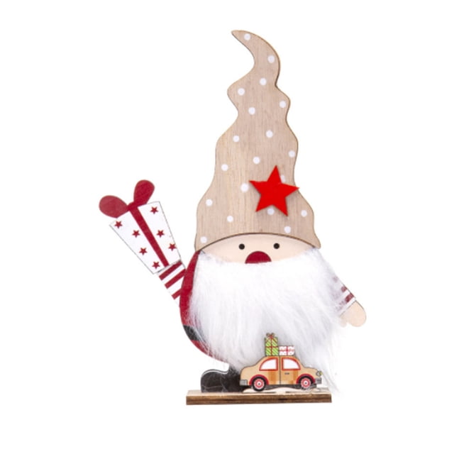 Bewildely Adornos navideños de gnomo para el hogar, decoraciones de habitaciones de estilo Simple, decoraciones navideñas, vitrina, decoración de mesa, Kits de decoración para fiestas Blanco Bewildely HA068919-01