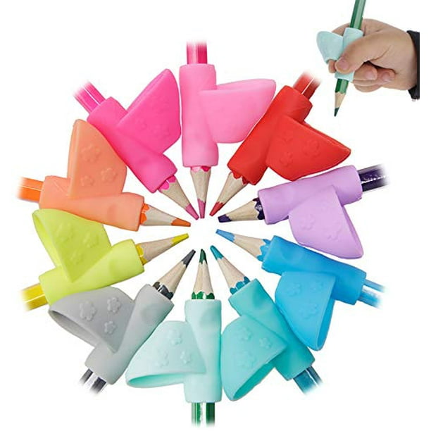 Booshow Pencil Grips 10 Pack Kids Ergonomic Training Pencil Grippers