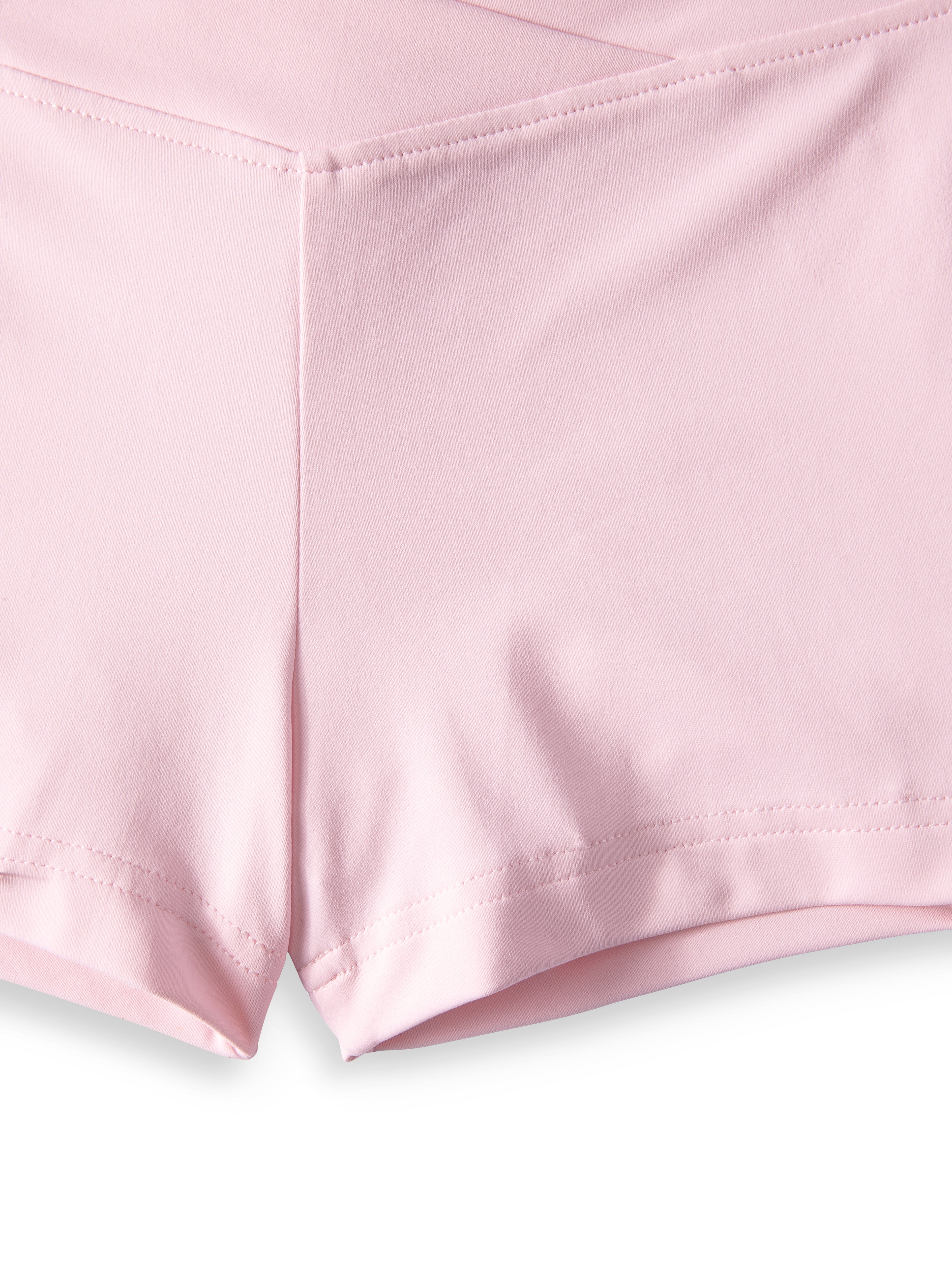 Danskin Now Girls 4-16 Ballet, Dance & Gymnastics Premium Nylon Shorts with Criss Cross Front