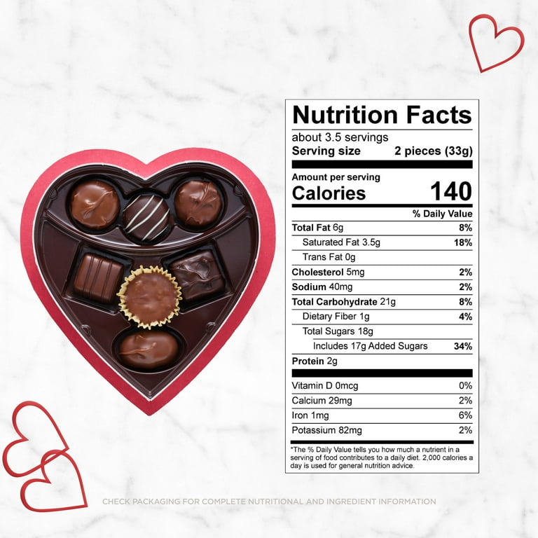 Russell Stover Valentine's Day Red Foil Heart Assorted Milk & Dark