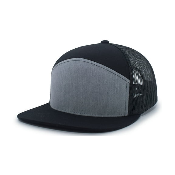 Pacific Headwear Adult Trucker Hat Unisex Black/Heather Gray Os