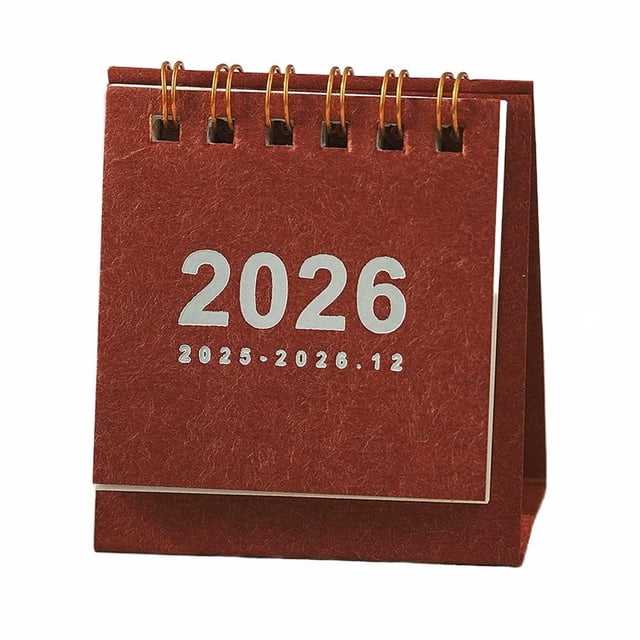 ZOUBAOQ 2026 Mini Simple Calendar Small Desk Calendar Creative Coil Calendar Planner