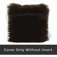 thumbnail image 3 of 2 Pack Fluffy Faux Fur Pillow Shams, 18 x 18 Inches Throw Pillow Covers, Luxury Decorative Furry Pillowcases Cushion Cover for Christmas, Zipper Closure, No Pillow Insert, Brown, 3 of 8