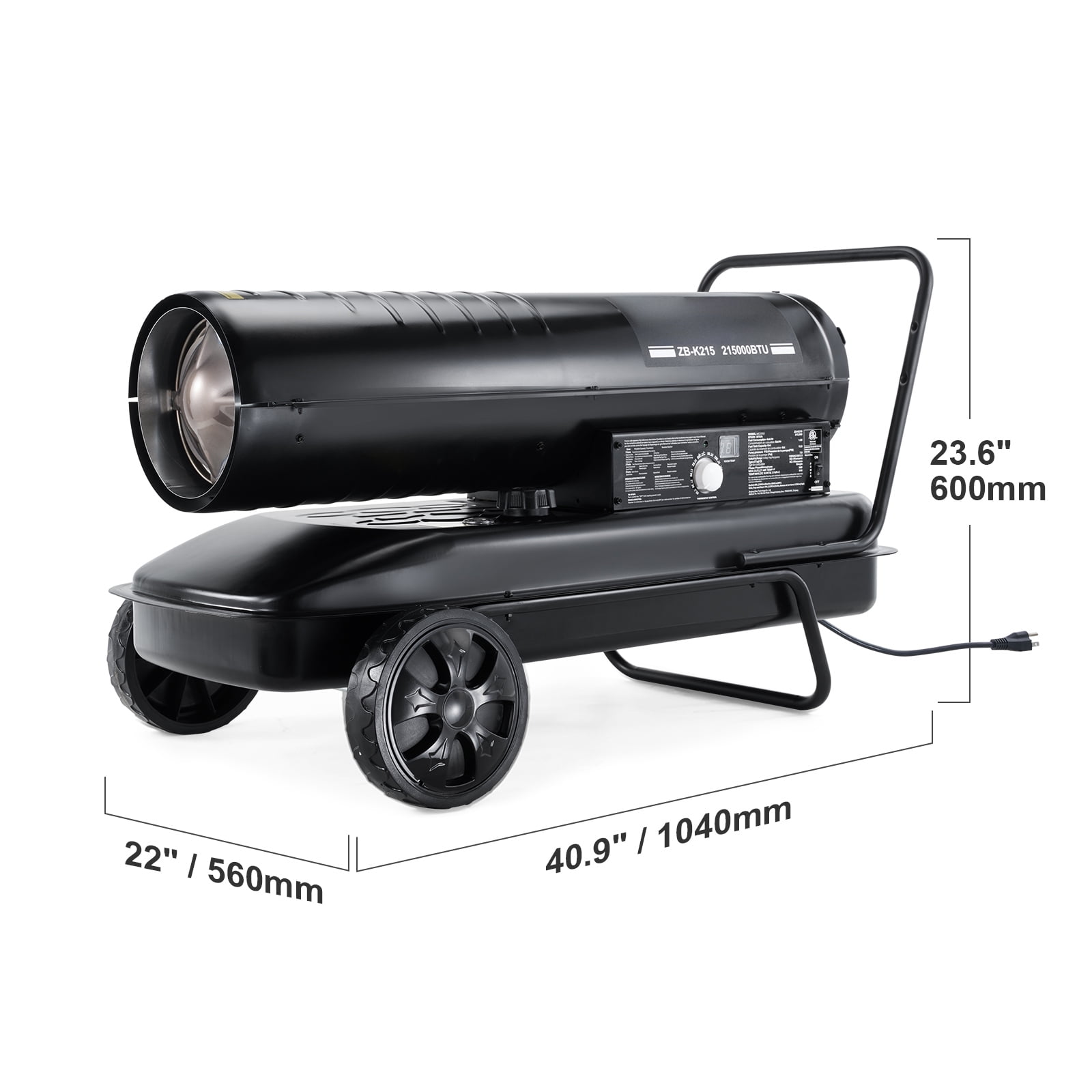 VEVOR Portable Kerosene Forced Air Heater 215000 BTU Indoor Outdoor 13.2gal Tank