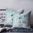 thumbnail image 2 of 20x20 Pillow Covers Set of 2, Turquoise Flowers Throw Pillow Covers Decorative Couch Cushion Case, Farmhouse Gradient Floral Plants Microfiber Square Pillowcases for Bedroom Car Living Room, 2 of 7
