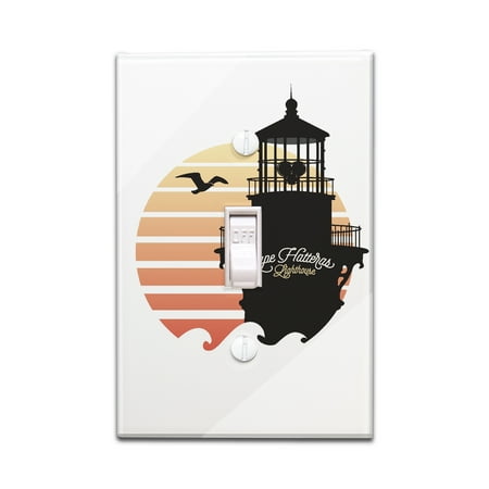 Cape Hatteras Light (Cape Hatteras Lighthouse, North Carolina - Silhouette - Lantern Press Artwork (Light Switchplate)