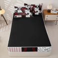 thumbnail image 4 of Homewish Sport Baseball Plaid Zipper Twin Comforter Sets with Fitted Sheet and 2 Pillowcases,Ball Gamer Zipper Bedding Set for Teens,4-Piece,Black Reversible, 4 of 6