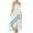 Light Green Stripes, variant on Women's Printed Square Neck Cami Maxi Dress with Side Slit and Stretch 95% Cotton 5% Spandex for Everyday Wear