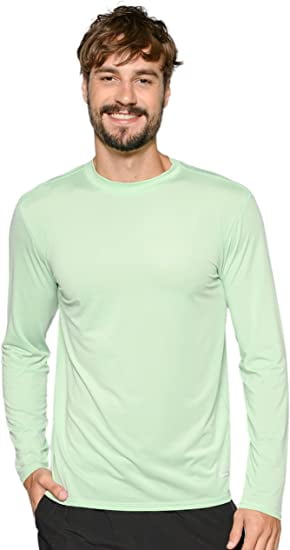 Mens Swim Shirts UPF 50 UV Sun Protection Rashguard Long Sleeve Outdoor Dri-fit T-Shirt for Running,Fishing,Hiking,Workout 