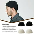 thumbnail image 5 of Linyer 4 Pieces Knitted Hats Fashion Skullcap Skin Friendly Embroidery Caps Retro Hip Hop Beanie for Outdoor Winter Camping Type 7, 5 of 7