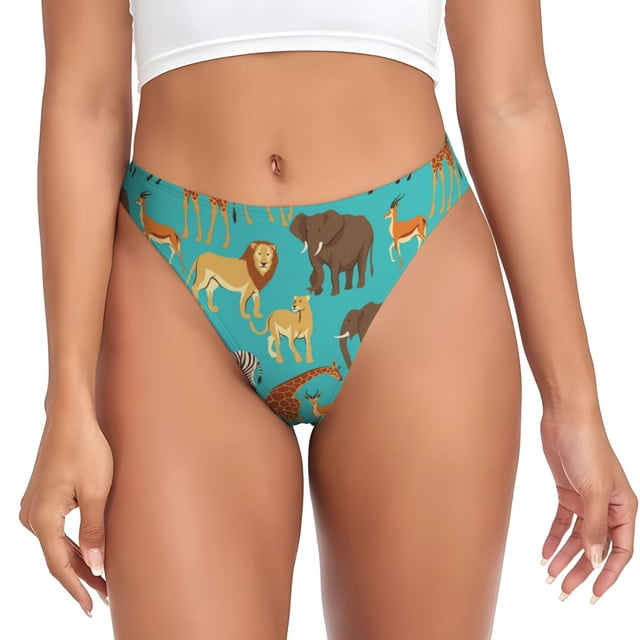 Disketp sous-Vêtements Sans Couture Imprimé Animaux Mignons pour Femmes, String Invisible, Culottes pour Femmes-TTG