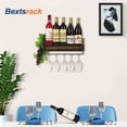 thumbnail image 2 of Bextsrack 5 Long Stem Glass Holder Wall Mounted Wine Rack Store Red, White, Champagne, Home Kitchen Decor,Bronze, 2 of 7