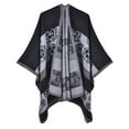 thumbnail image 3 of Women's Plaid Shawl Wrap Open Front Poncho Cape Warm Winter Oversized Cardigan, 3 of 4