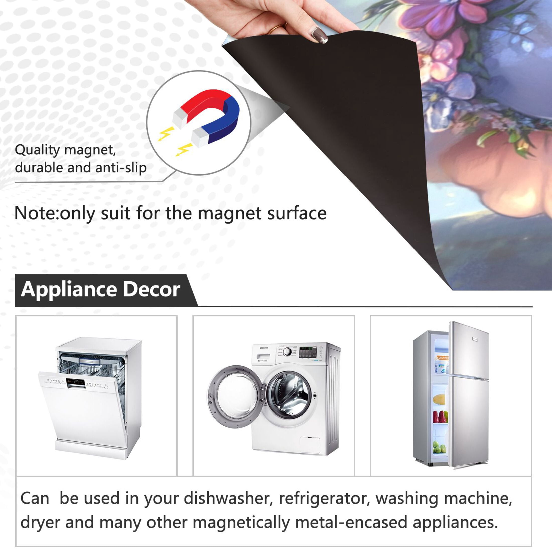 Dishwasher Magnetic Sticker 23x26 Inch Refrigerator Magnetic Sticker Washing Machine Magnetic Sticker Kitchen Panel Magnetic Sticker Home Decor Super Cute Elephant