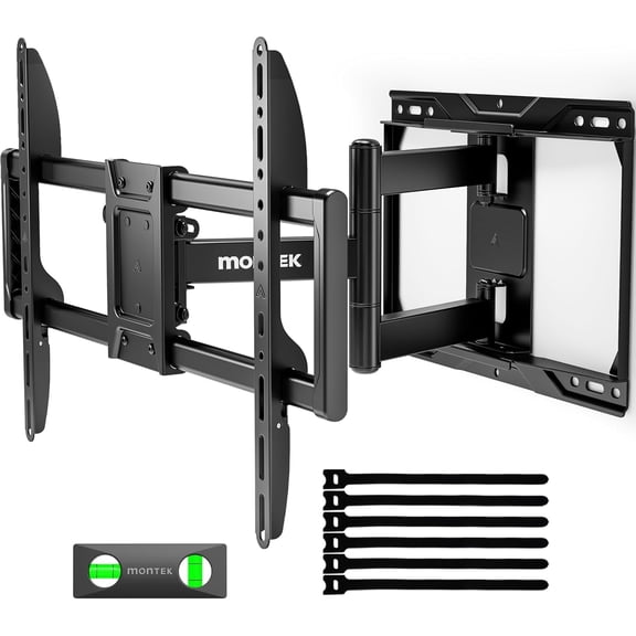 monTEK Full Motion TV Wall Mount for 37-84 Inch TVs, TV Mount Bracket with Articulating Arms, Tool-Free Tilt & Swivel, Extension, Max VESA 600x400mm, Fits 12“/16" Wood Studs, Up to 110lbs, 4X Tested