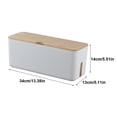 thumbnail image 2 of Cable Management Box Plastic Wall Mounted Self-Adhesive Power Storage Tray Wall Mounted Cord Organizer Under Desk Storage Tray Home Decor, White, 2 of 9
