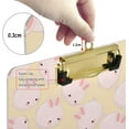 thumbnail image 3 of FMSHPON Easter Pink Cute Bunny Clipboard Hardboard Wood Nursing Clip Board and Pull for Standard A4 Letter 13x9 inches, 3 of 4