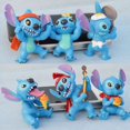 thumbnail image 1 of Figuras de acción de Lilo & Stitch de Disney para niños, figurita de colección de decoración de postura, modelo de juguete, regalo, 6 piezas por juego, 1 of 5