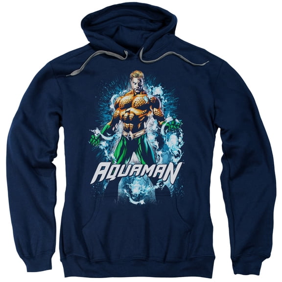 Trevco Jla-Water Powers Adult Pull-Over Hoodie- Navy - Medium