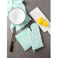 thumbnail image 5 of DII Modern Style Cotton Lattice Potholder in Aqua Blue Finish (Set of 2), 5 of 5