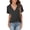 02-Black, variant on Women's V Neck Short Sleeve Tops, Casual Loose Fit Ribbed Knit Blouses for 2026 Spring Summer Daily Wear