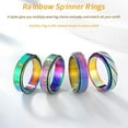 thumbnail image 7 of Anxiety Rings Fidget Rings for Women Spinner Rings 4Pcs 6MM Rainbow Titanium Steel Rings Size 5-11, 7 of 7