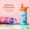 thumbnail image 3 of BOZ Kids Insulated Water Bottle with Straw Lid - Stainless Steel Vacuum Double Wall Toddler Water Bottle, 14 oz (414ml) Scratch-Resistant BPA-Free and Dishwasher-Safe Kids Water Bottle (Shark), 3 of 8