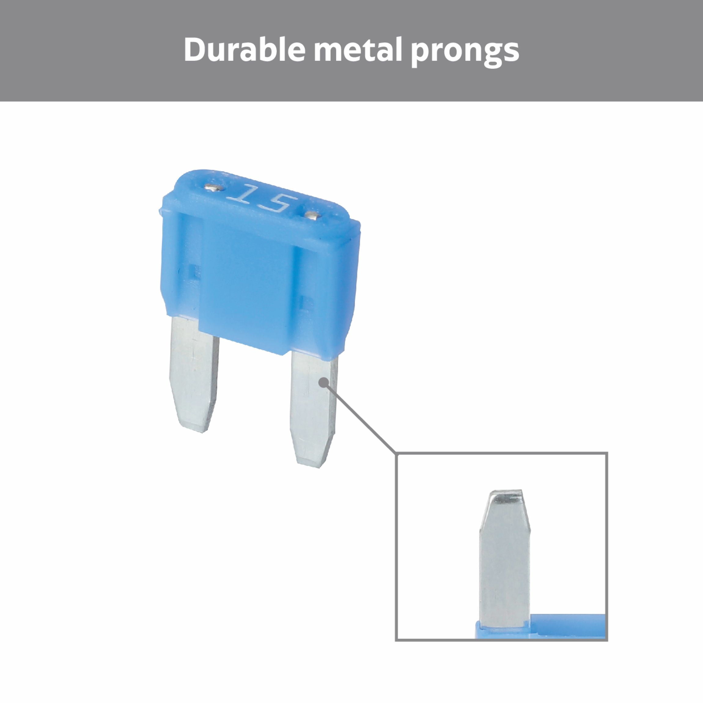 EverStart 15 Amp Mini Blade Fuses Automotive Marine UL Listed, 5 Pack