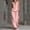 Pink, variant on Women's Cotton Linen 2-Piece Outfit V-Neck Sleeveless Button Detail Top Wide Leg Pants Casual Summer Set Pink XL(XL)