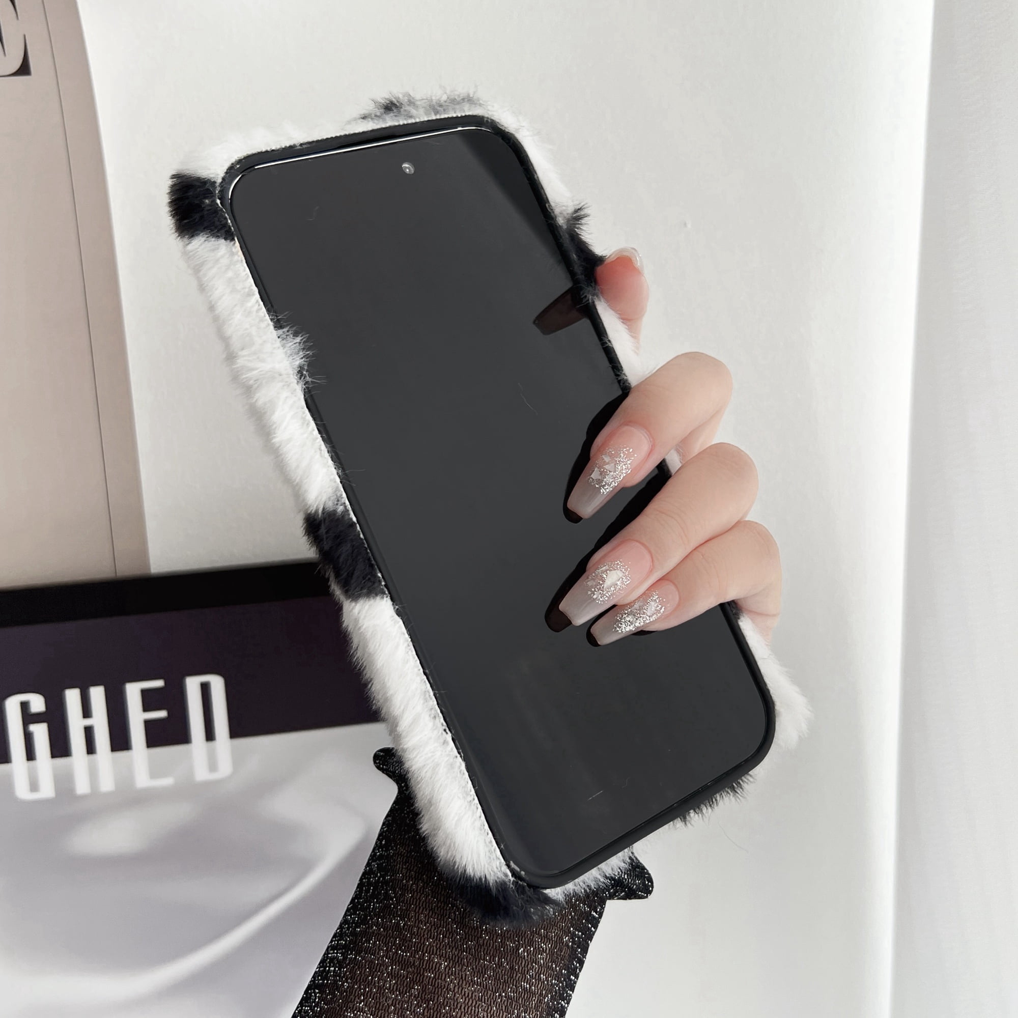 Dteck for iPhone 15 Pro Max Fur Case for Girls, Luxury Cute Warm