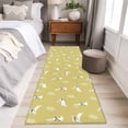 thumbnail image 4 of Kitchen Runner 2 x 6 Ft, Yellow Spring Easter Non-Slip Residential Carpet, Cute Bunny Botanical Indoor Crawling Mats Runner Rugs for Living Room/Dining Room/Bedroom, 4 of 8