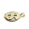 thumbnail image 5 of New 10k yellow gold dollar sign diamond cut unisex lucky pendant charm gift 2.3g, 5 of 12