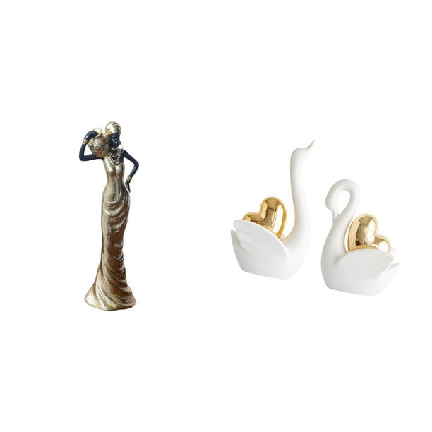 Figura de escritorio,Figuritas africanas,artesanías,artículos de escritorio coleccionables,Estatua de dama tribal,pieza de arte para decoración del hogar,estatua de cisne,Estatuas y figuras