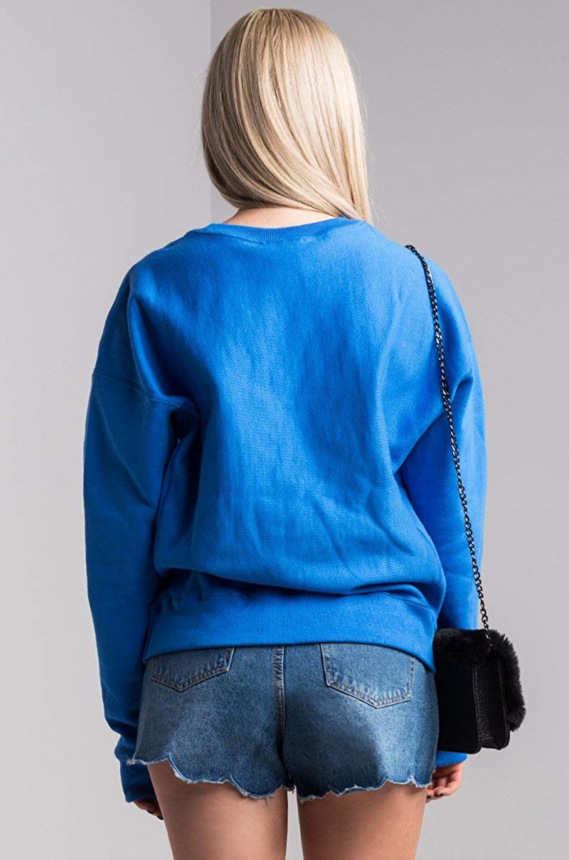 champion reverse weave groove blue hoodie