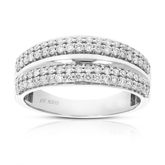 Vir Jewels 1/2 CTTW Lab Grown Diamond Wedding Band in Sterling Silver Female Adult