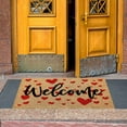 thumbnail image 3 of Welcome Mat Outdoor Welcome Theme Mat Welcome Red Flowers Entry Way Rugs Indoor House Warming Gift 16x24IN Summer Door Mats Coir Door Mat Heavy Duty Non Slip Doormat for Front Door Entance, 3 of 7