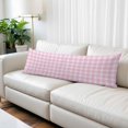thumbnail image 2 of Pink Checkered Body Pillow Cover 20 x 54 Inch Decorative Pillow Cover Farmhouse Plaid Buffalo Elegant Lumbar Pillowcase Seasonal Rectangle Cushion Case for Couch Sofa Bed Living Room, 2 of 9
