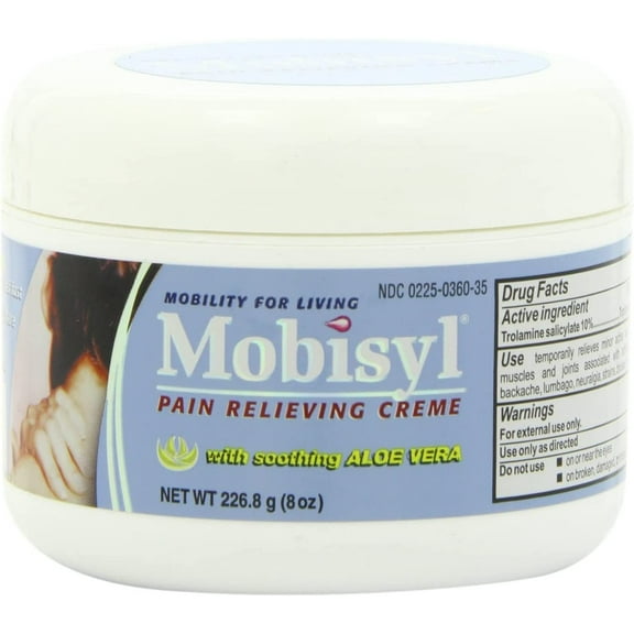 Mobisyl Pain Relieving Creme with Soothing Aloe Vera, 8.0-Ounce Jar (Pack of 2)