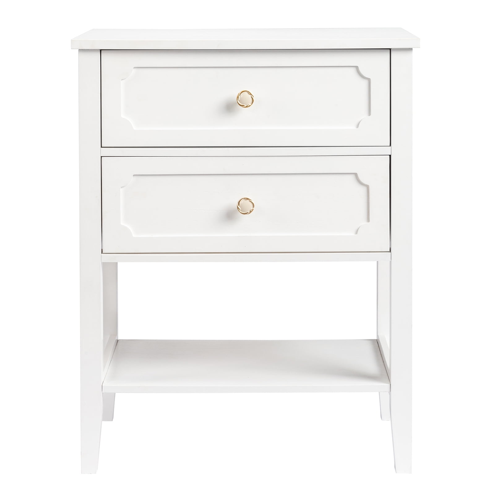 Ktaxon Solid Wood Nightstand, Side Table Night Table, White