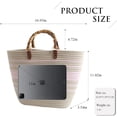 thumbnail image 3 of LinYooLi Straw Beach Bag, Straw Tote Bag for Women with Bamboo Handles Summer Vacation Woven Beach Bag Shoulder Handbag, 3 of 5