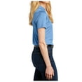 thumbnail image 3 of Yellow Rooster Womens Short Sleeve Shadow Stripe Polo Shirt Carolina Blue XS, 3 of 7