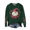 thumbnail image 1 of Zhanying Christmas Chandails de Noël à Enfiler Motif Festif Argent Chandail de Détente pour Femmes Rouge Col Rond Sweater, 1 of 5