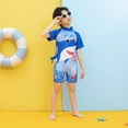 thumbnail image 7 of Boy Swimsuit Size 6 Toddler Boys Two Piece Swimsuits Short Sleeve Print Top Shorts Set Swimwear Children's High Waisted Swim Trunks, 7 of 7
